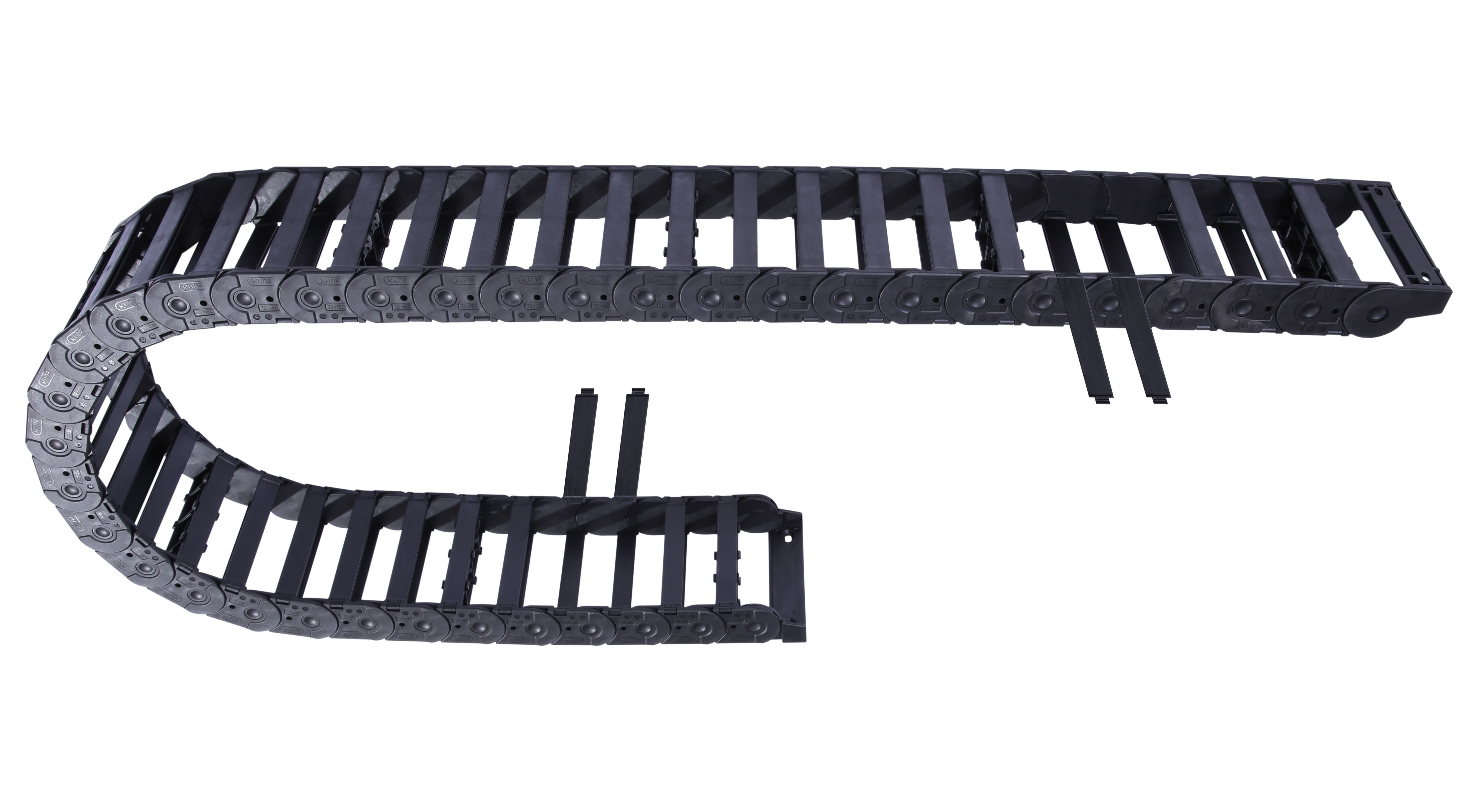 Bridge type plastic cable carrier