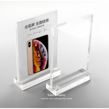 Customized acrylic tabletop iphone sign display holder