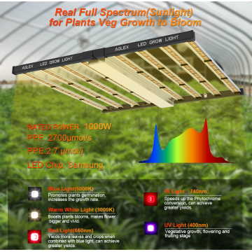 Vegetais de espectro completo cultivando LED cultivando 1000W