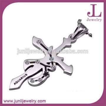 Junli Jewelry Fashion Stainless Steel Aquarius Pendant Fashion Cross Pendant