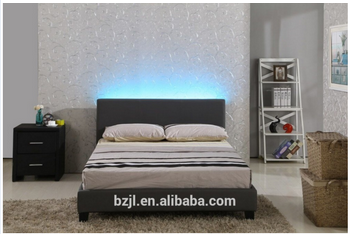 modern simple led bed white leather bed design wooden bed disign