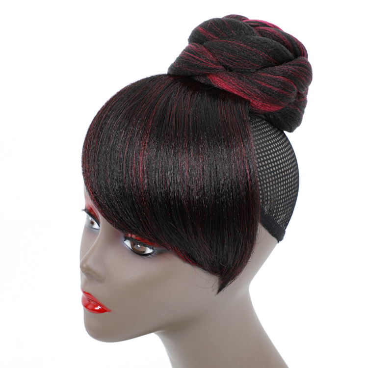 High Temperature Fiber Synthetic Chignon Elastic Bun Hair Extension Bang