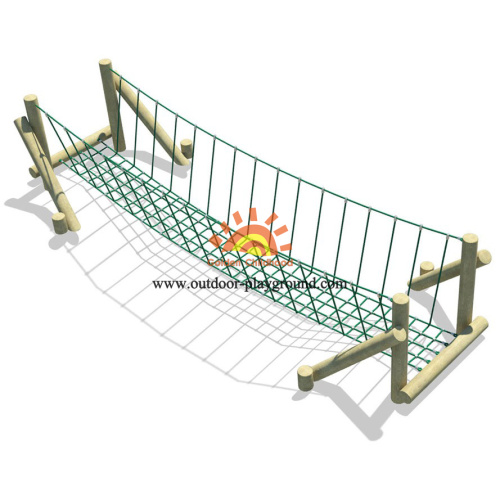 Wooden Balancing Net Bridge Playground Equipment