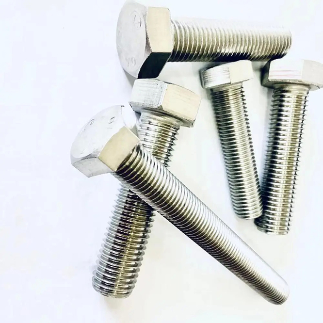 SS304 atau SS316 Plain Silvery Hex Bolt