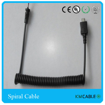 Flexible PU jacket mini usb spiral cable