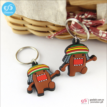 Hot sale promotion custom cartoon shape 2d soft pvc keychain