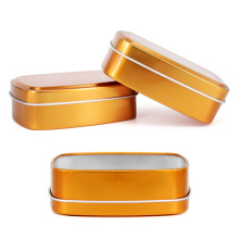 Small Metal Candle Tins: Rectangular Aluminum Containers with Screw Tops