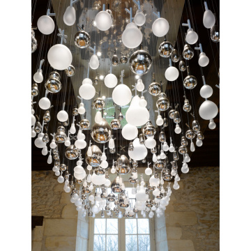 Customized interior decoration colored glass chandelier