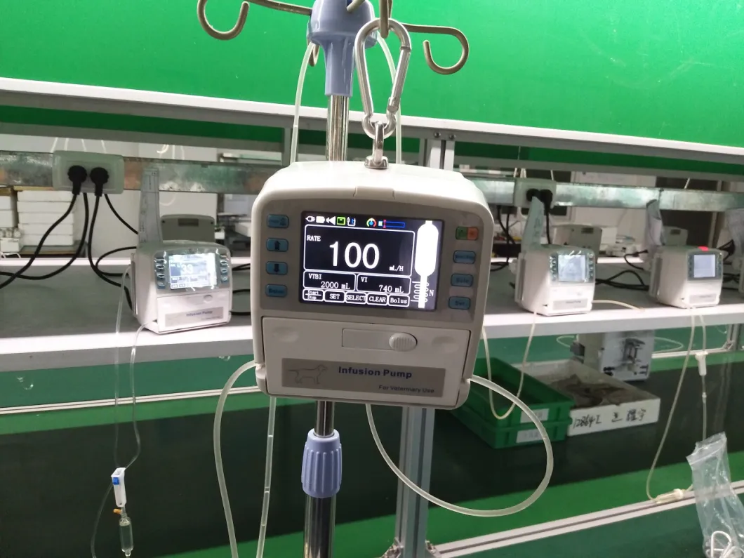 Vet Clinics Hospital CE ISO Certification LCD Display Volumetric Automatic Veterinary Infusion Pump for Animal Use