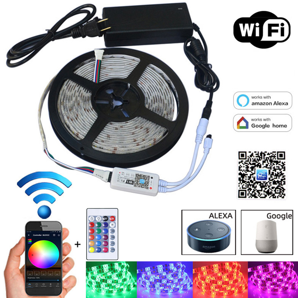 Amazon Alexa Google Home Tuya Wifi IP65 Flexible Waterproof LED Strip Light Strip LED Light RGB