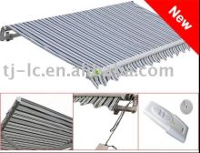 Folding arm cassette awning