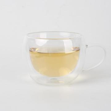 300ml Simple double-layer transparent glass egg-shaped cup