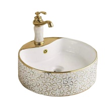 Golden Ceramic Lavabo Vanity Basin Table Top Wash Basin