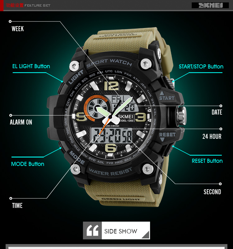 2018 jam tangan men analog digital sport watch digital