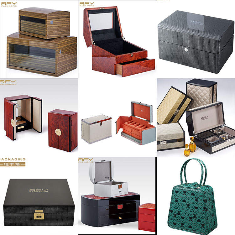 Sublimation Luxury Black Piano Lacquer Wood Storage Gift Wooden Packaging Boxes