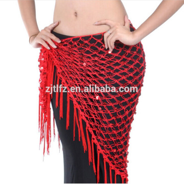 Hot sale cheap fashion belly dance fishnet belts sexy Belly dance hip scarf Performance Wear for women