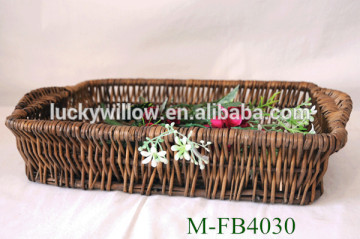 cheap Rectangle wicker storage basket & wicker fruit basket & willow fruit tray