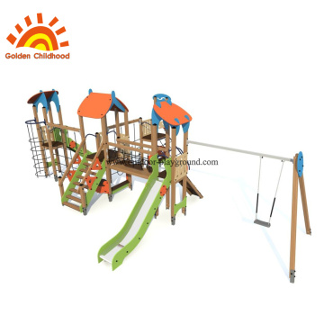 Outdoor Playground Climbing Net Bridage Slide HPL