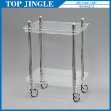 Unique 2 Tiers Acrylic Kitchen Serving Trolley