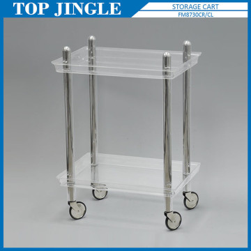 Unique 2 Tiers Acrylic Kitchen Serving Trolley