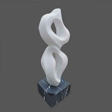 Contemporary Abstract White Marble Sculpture