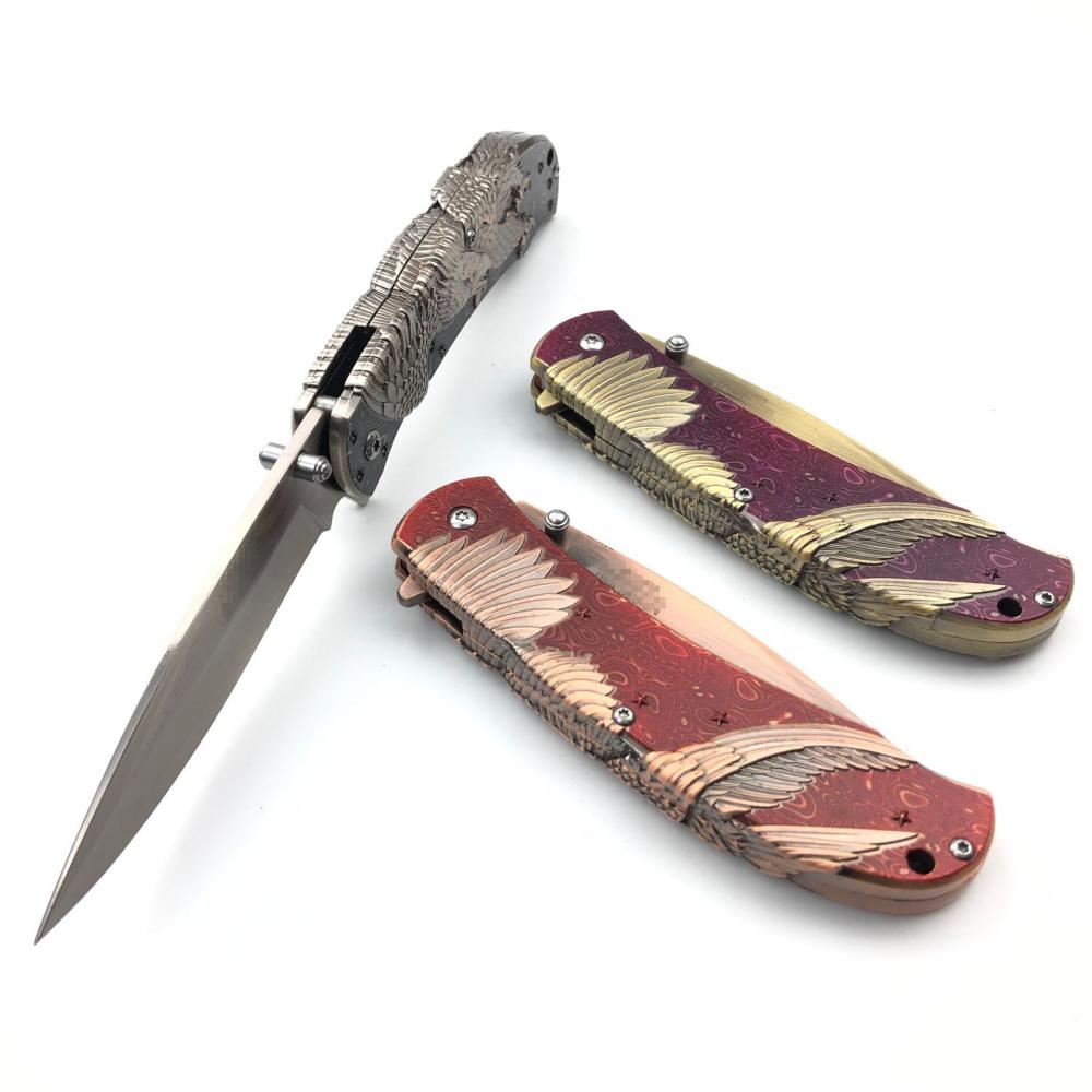 Embossed Flying Eagle Semi Automatic Folding Knife