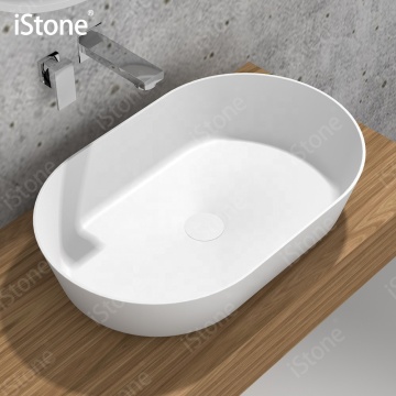Solid Surface Stone Resin Oval Countertop Basin Lavabo WD38541
