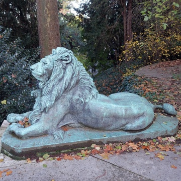 Outdoor decoration life size bronze laying lions