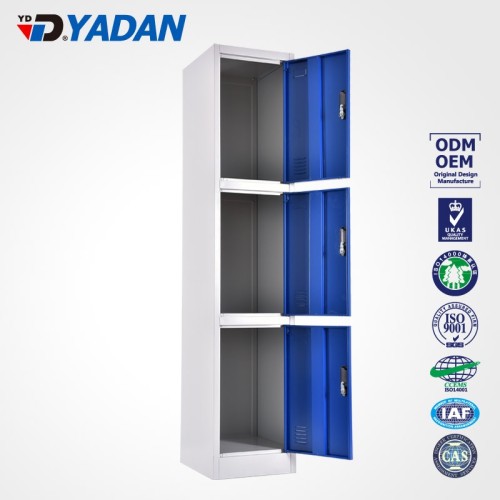 three Tier locker 3 Door Steel Storage Locker Gym Equipment Locker