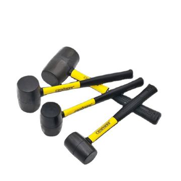 White Rubber Mallet with Plastic Fiberglass Handle, 16-Ounce