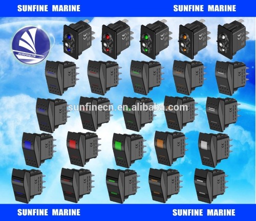 Marine Carling Style 12V 24V Auto/ Marine LED ROCKER SWITCH ON-OFF-ON DPDT 6PIN 0 LIGHTS