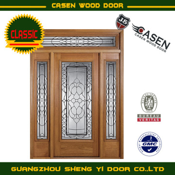 exterior fiberglass wooden door with side lites