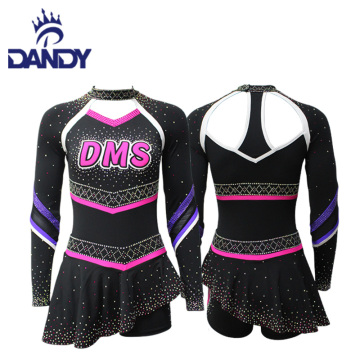 Custom made sparkly rhinestone youth cheerleading uniform
