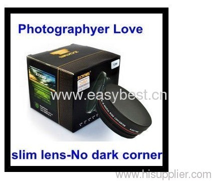 Zomei 58mm sudut lebar Slim Zoom Lens tanpa sudut gelap bagi Slr Camra 58mm Lens