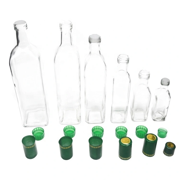 3oz 5oz 8.5oz 17oz 25.5oz 34oz Glass Olive Oil Bottle Set -Clear Oil Vinegar Bottle