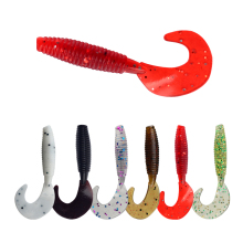75G Canned Soft Grub Shaped Tail Soft Plastic Fishing Lure Set