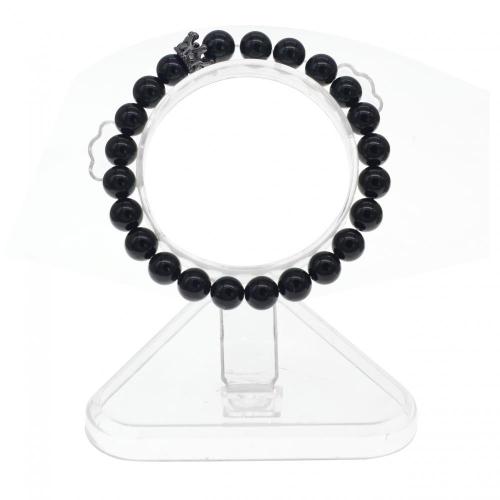 Friendship Black Agate Crown Bracelet For Men And Women Fashion