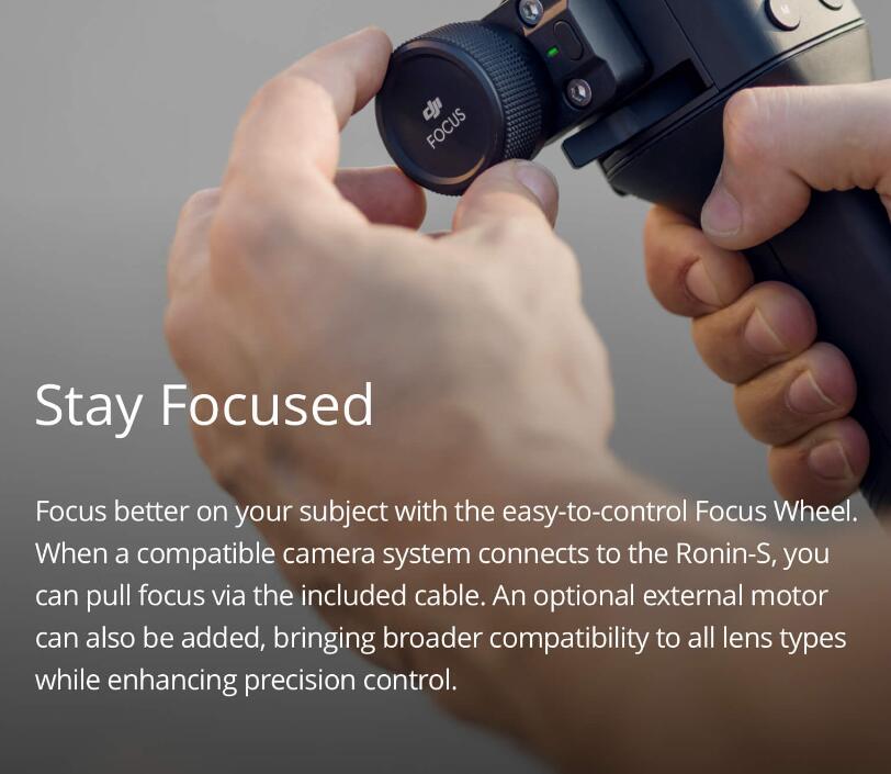 New Arrival DJI Ronin -S Gimbal Stabilizer for DSLR and mirrorless cameras VS Zhiyun Crane 2