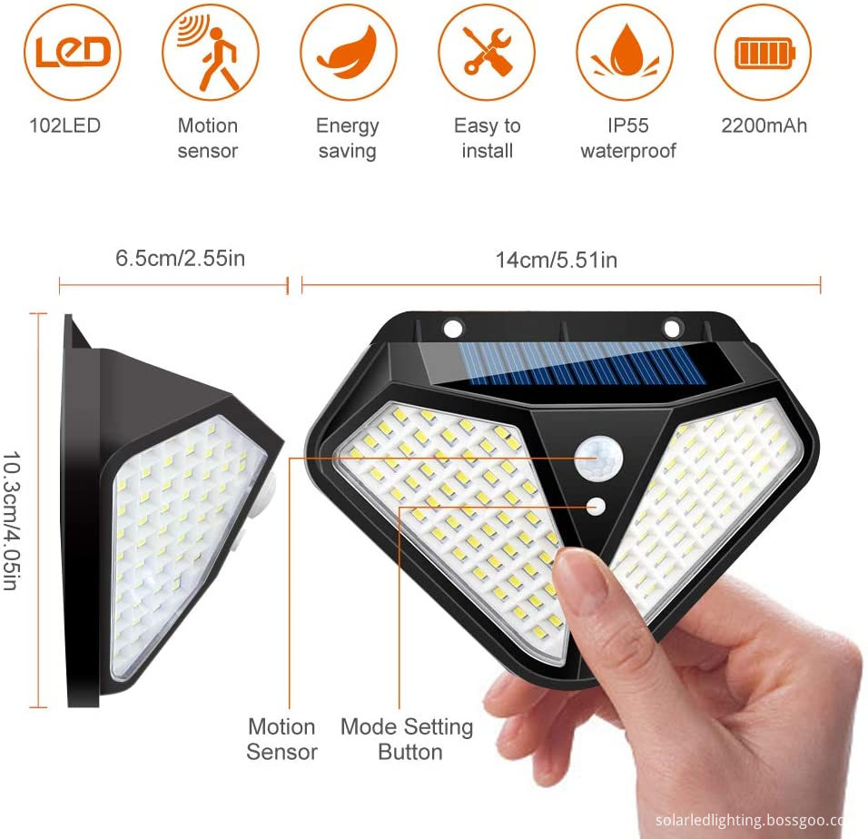 Heavy-duty Waterproof Solar LED Wall Lamp