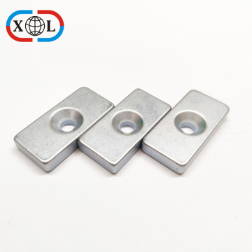 Rectangular Neodymium Magnet with Countersunk Hole