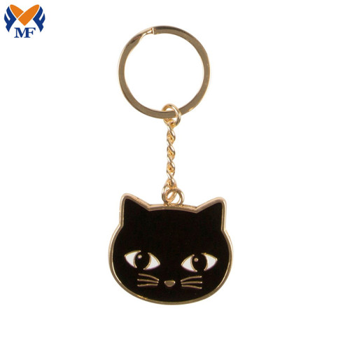 Metal Customized Enamel French Bulldog Keychain