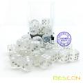 Bescon 12mm 6 Sided Dice 36 in Brick Box, 12mm Six Sided Die (36) Block of Dice, Translucent White with Pips