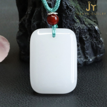Wholesale Natural Stone Pendants: Handcrafted Jadeite Square Shape Pendants from Myanmar Jade
