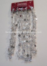 SILVER SNOWFLAKE IRRIDESENT BEAD GARLAND