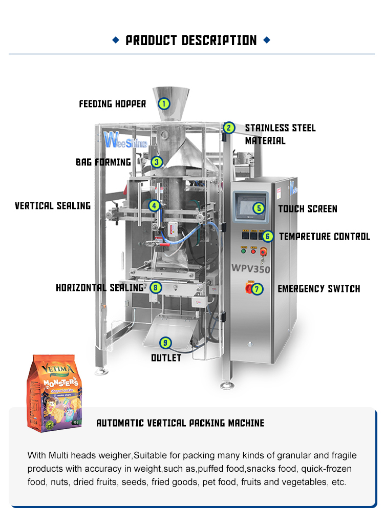 Multi-function Automatic Vertical Packing Machine For Powder Rice Granule With A Preset Film Bag Form Fill And Seal Machinery