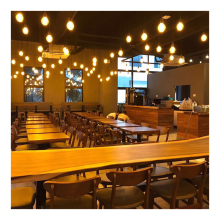 Antique Industrial Bar Table Slab Wood Solid Counter