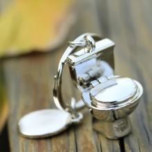 Silver Stainless Steel Toilet Keychain