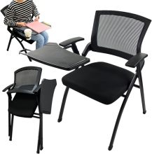 Foldable Office Chair with Integrated Writing Tablet