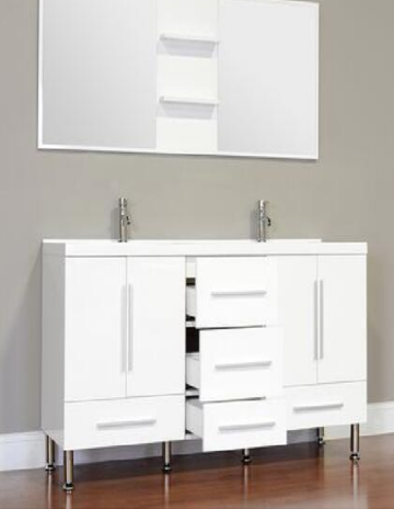 White Unit Bathroom Vanity Cabinet