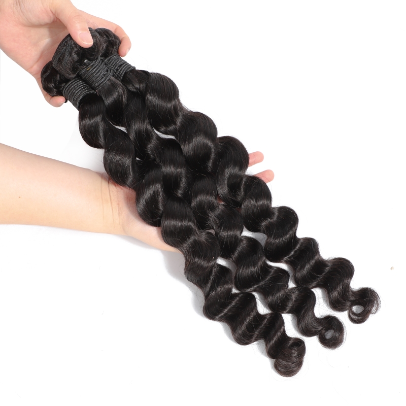 Brazilian loose deep wave hair weave loose wave Ear to Ear lace frontal with bundles